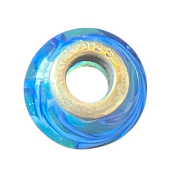 Elegant Blue and Green Glass Bead Charm - Picture 3 of 3